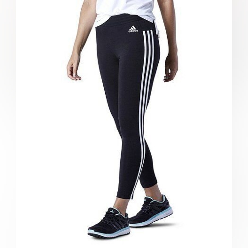 adidas - 3 Stripe Women's Leggings Climalite Cw5146 | Medium | Black & White